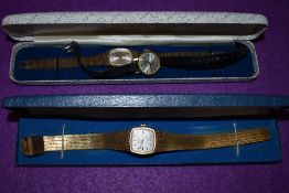 Two Gent's and lady's matched vintage dress watches by Montine, both having baton numeral faces