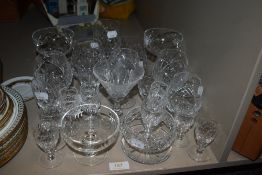 A collection of vintage mixed cut glasses and similar.