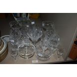 A collection of vintage mixed cut glasses and similar.