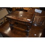 A traditional oak refectory style occasional table/stool