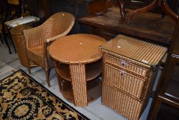 A selection of Lloyd Loom furniture (four pieces in total, over sprayed gold)