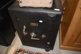 A safe, black cox, approx. 45x48x60cm