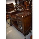A Victorian mahogany credenza style sideboard having mirror back , width approx. 135cm