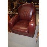 A club style leather armchair
