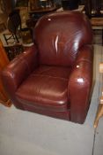 A club style leather armchair