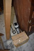 A vintage projector and stand etc