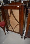 An early 20th Century mahogany glazed bookcase or display cabinet, width approx. 71cm