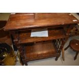 A Victorian oak side table , possibly later top