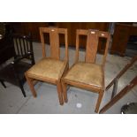 A pair of Art Deco period dining chairs