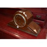 An Art Deco period mantel clock, hand written name to dial , Sydney Latimer, Edinburgh, Chrome