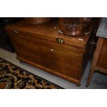 A traditional part oak blanket box, of large proportions, approx. dimensions 110 x 62cm, on