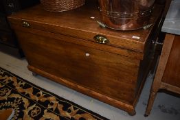 A traditional part oak blanket box, of large proportions, approx. dimensions 110 x 62cm, on