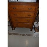 An early 20th century compact bedroom chest of four drawers, width approx. 68cm