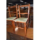 Two late 19th/early 20th Century stained frame bedroom chairs (not pair)