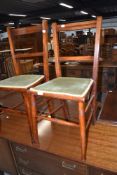 Two late 19th/early 20th Century stained frame bedroom chairs (not pair)