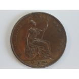 A Queen Victoria 1841 Young Head Copper Penny, OT, no colon after reg