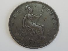 A Queen Victoria Bun Head 1894 Bronze Penny