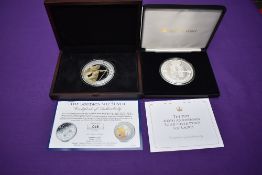 A Tristan Du Cunha 2019 400 anniversary solid silver proof 5oz Laurel Coin and a Boudica 5oz