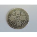 A Victorian Gothic Type 1853 MDCCCLIII Silver Florin