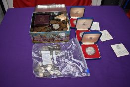A collection of mainly GB Coins including an 1816 Silver Half Crown, 1889 & 1899 Silver Crowns, 1890