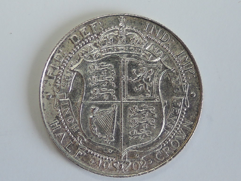 A Edward VII 1902 Silver Half Crown - Image 2 of 2