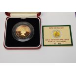 A Royal Mint limited edition New Zealand 1994 HMS Endeavour 50 Cents Bi Metal Gold Proof Coin 482/