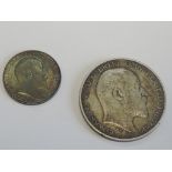 Two Edward VII Silver Coins, 1902 Florin and a 1908 Sixpence