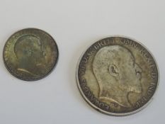 Two Edward VII Silver Coins, 1902 Florin and a 1908 Sixpence