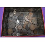 A collection of GB Copper Coins, 1600's to 1800's, Farthings, Halfpennies and Pennies along with