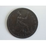 A Queen Victoria Bun Head 1869 Bronze Penny