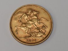 A Queen Victoria 1879 George & Dragon Melbourne Mint Gold Sovereign