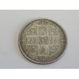 A Victorian Godless 1849 Silver Florin with WW