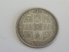 A Victorian Godless 1849 Silver Florin with WW