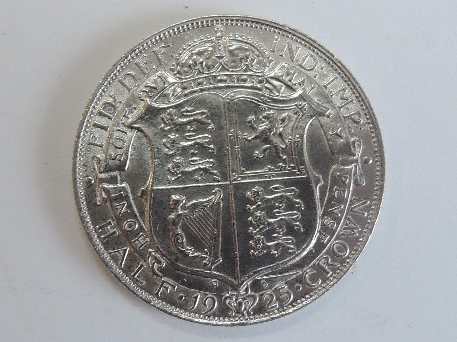 A George V 1925 Silver Half Crown, 2nd issue - Image 2 of 2