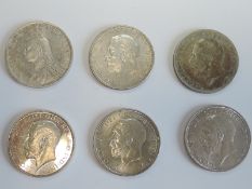Six Silver Florins, 1891, 1911, 1928, 1931, 1935 & 1936