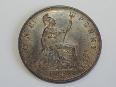 A Queen Victoria Bun Head 1880 Bronze Penny