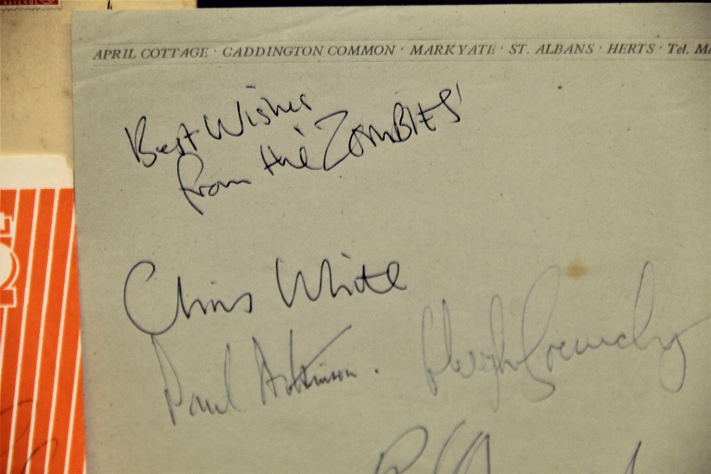 A set of autographs by 1960's beat band The Zombies - a record cover - Decca and what appears to - Image 6 of 7