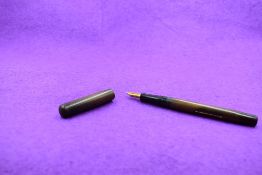 A Mabie Todd & co Swan Self Filler leverfill fountain pen in BHR (discoloured), screw cap, with
