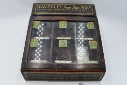 An advertising display box for Waverley Four-Page Nibs, 'will write a four page letter with one