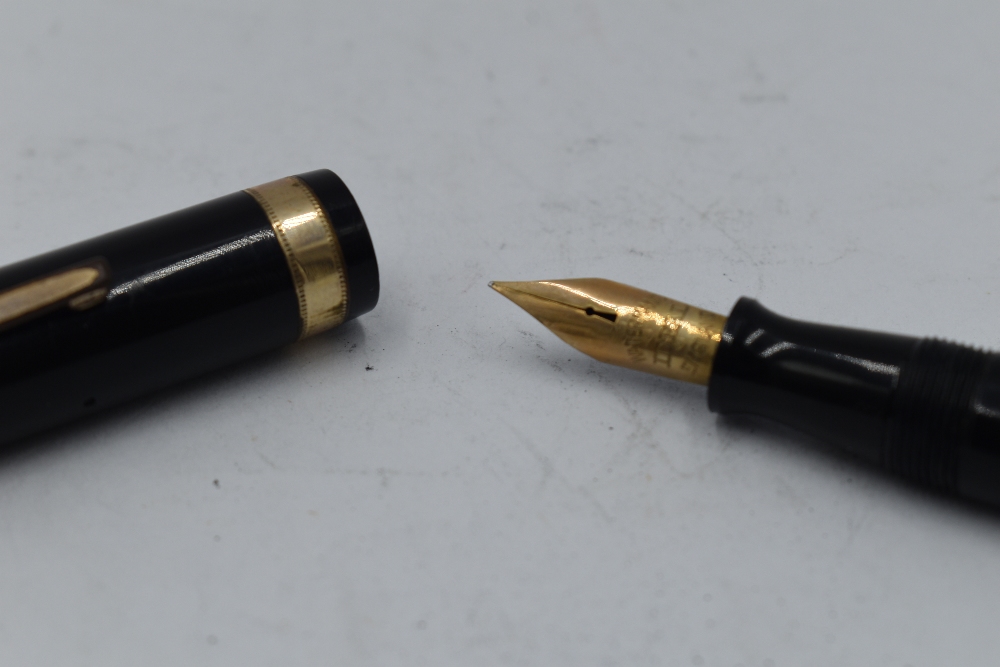 A Watermans 515 leverfill fountain pen in Black with broad band with Watermans Ideal nib. Approx - Image 2 of 2