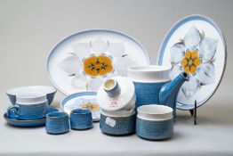 A mid century styled part tea and dinner service by Denby in the Chatsworth design including