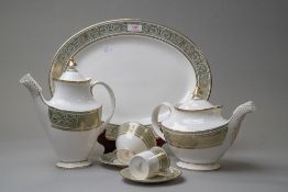 A large quantity of Royal Doulton English renaissance dinner service having white ground with duck