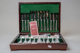 A canteen of cutlery and flatwares by Oneida Sheffield made for serving six in fine condition with