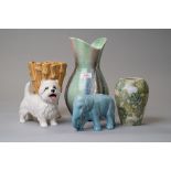 A selection of mid century ceramics including Sylvac west highland terrier, Sylvac bamboo effect