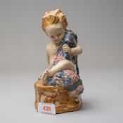 A studio pottery figure Carter Stabler Adams by Phoebe Stabler stamped signed and dated 1916 of a '