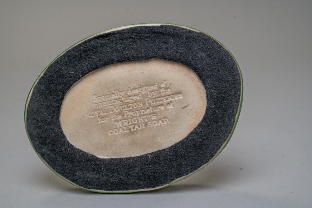 An arts and crafts styled soap dish by Royal Doulton for Wright's Coal Tar Soap, modelled with a - Image 2 of 2