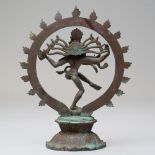 An antique bronze cast figure of an Indian Goddess Shiva or a Nataraja Sivakami Panchaloha statue