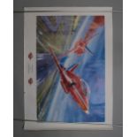 Three aviation and aeroplane posters for the red arrows and similar aircraft
