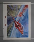 Three aviation and aeroplane posters for the red arrows and similar aircraft