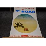 a vintage advertising poster for BOAC air travel for Caribbean USA Canada and Mexico 1968